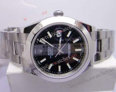 NEW UPGRADED Rolex Datejust 41 Black Replica Watch SS Oyster Face 